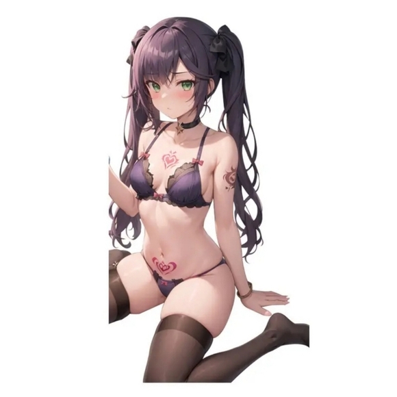 Sticker – Anime – Lingerie Model Purple Strike A Pose – Waterproof Vinyl – 3/$20 - Picture 3 of 5